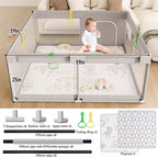 Parc bébé avec tapis 150 x 150 cm, centre d'activités intérieur et extérieur, barrière de sécurité pour bébés et tout-petits