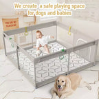 Parc bébé avec tapis 150 x 150 cm, centre d'activités intérieur et extérieur, barrière de sécurité pour bébés et tout-petits