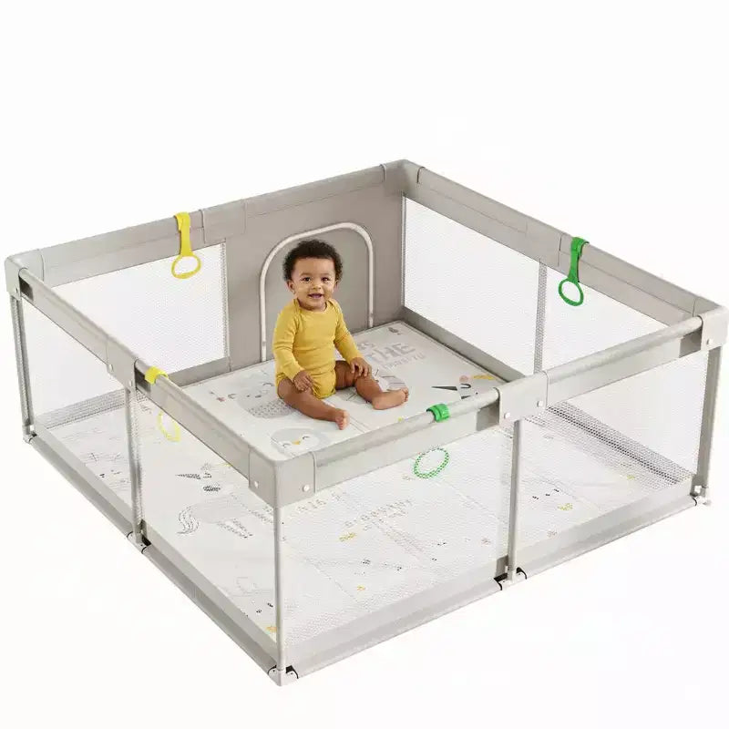 Baby Playpen with Mat 59 x59 In Playpen for Babies and Toddlers, Indoor & Outdoor Activity Center, Safety Baby Fence