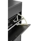 Meuble à chaussures, Meuble de rangement avec 3 tiroirs à poignée métallique et 1 étagère ouverte, Meuble pour entrée