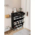 Meuble à chaussures, Meuble de rangement avec 3 tiroirs à poignée métallique et 1 étagère ouverte, Meuble pour entrée