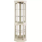 Meuble d'angle vitrine avec 2 portes vitrées et étagères réglables en verre trempé, Meuble d'angle pour salon, cuisine