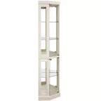 Meuble d'angle vitrine avec 2 portes vitrées et étagères réglables en verre trempé, Meuble d'angle pour salon, cuisine