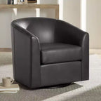 Fauteuil pivotant en similicuir gris foncé
