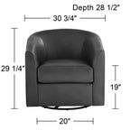 Fauteuil pivotant en similicuir gris foncé