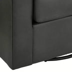 Fauteuil pivotant en similicuir gris foncé