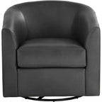 Fauteuil pivotant en similicuir gris foncé