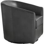 Fauteuil pivotant en similicuir gris foncé