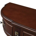 Console de 52 pouces rétro en bois incurvé avec étagère ouverte et 2 tiroirs pour salon et couloir, Espresso