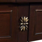 Console de 52 pouces rétro en bois incurvé avec étagère ouverte et 2 tiroirs pour salon et couloir, Espresso
