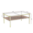 Table basse rectangulaire avec plateau et pieds en verre trempé gris, table de salon moderne