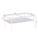 Table basse rectangulaire avec plateau et pieds en verre trempé gris, table de salon moderne