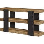 Table console 63, table d'entrée à 3 niveaux avec rangement, table de canapé en bois derrière le canapé pour l'entrée, le salon, le couloir