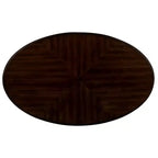 Table basse ovale en bois de 42 po à 2 niveaux avec étagère de rangement ouverte pour salon, plateau beige et expresso
