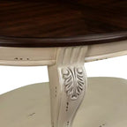Table basse ovale en bois de 42 po à 2 niveaux avec étagère de rangement ouverte pour salon, plateau beige et expresso