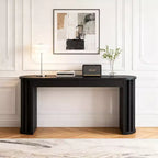 Luxystar 59 Long Console Table with Curved and Straight Line Design for Entrance and Living Room, Black