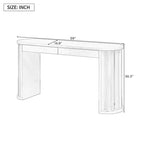 Console de 59 po de long au design incurvé et linéaire pour l'entrée et le salon, noir