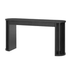 Console de 59 po de long au design incurvé et linéaire pour l'entrée et le salon, noir