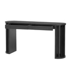 Console de 59 po de long au design incurvé et linéaire pour l'entrée et le salon, noir