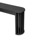 Console de 59 po de long au design incurvé et linéaire pour l'entrée et le salon, noir