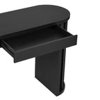 Console de 59 po de long au design incurvé et linéaire pour l'entrée et le salon, noir