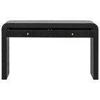 Luxystar Rustic Console Table with Fluted Drawer Front, Curved Corners and Thick Legs for Hallway and Living Room, Black