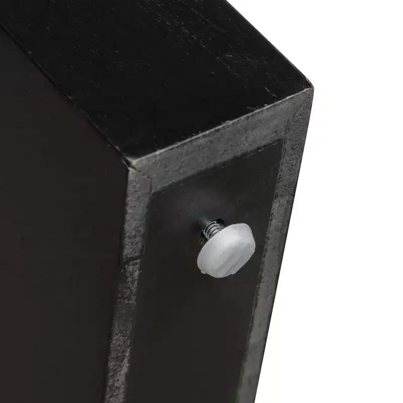 Rustic Console Table with Fluted Drawer Front, Curved Corners and Thick Legs for Hallway and Living Room, Black