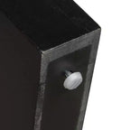 Console rustique avec façade de tiroir cannelée, coins arrondis et pieds épais pour couloir et salon, noir