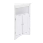 Meuble d'angle, Meuble d'angle autoportant avec 2 portes et 3 étagères, Meuble autoportant pour cuisine, salon
