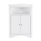 Meuble d'angle, Meuble d'angle autoportant avec 2 portes et 3 étagères, Meuble autoportant pour cuisine, salon