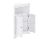 Meuble d'angle, Meuble d'angle autoportant avec 2 portes et 3 étagères, Meuble autoportant pour cuisine, salon