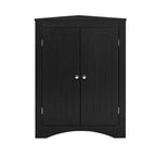 Meuble d'angle, Meuble d'angle autoportant avec 2 portes et 3 étagères, Meuble autoportant pour cuisine, salon