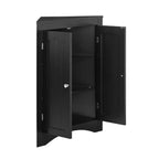 Meuble d'angle, Meuble d'angle autoportant avec 2 portes et 3 étagères, Meuble autoportant pour cuisine, salon