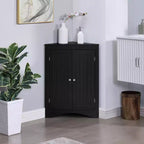 Okak Corner Cabinet, Freestanding Corner Cabinet with 2 Doors and 3 Shelves, Free Standing Cabinet for Kitchen, Living Room