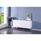Armoire de rangement à 4 portes, commode organisatrice en MDF pour bureau à domicile, salle à manger, salon, cuisine, couloir, placard polyvalent autoportant