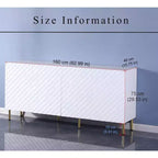 Armoire de rangement à 4 portes, commode organisatrice en MDF pour bureau à domicile, salle à manger, salon, cuisine, couloir, placard polyvalent autoportant