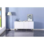 Armoire de rangement à 4 portes, commode organisatrice en MDF pour bureau à domicile, salle à manger, salon, cuisine, couloir, placard polyvalent autoportant