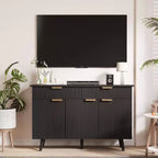COZONY 47 Modern Fluted Buffet Cabinet, Sideboard Console Table with 3 Doors 2 Drawers & Adjustable Shelves, Accent Credenza for Dining Living Room