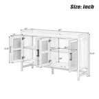 Buffet avec portes en rotin et rangement pour entrée, salle à manger, cuisine, salon, naturel