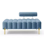 Banc rembourré bleu clair de 53,2 pouces, canapé moderne à 2 places pour chambre à coucher, entrée ou couloir, banc de bout de lit avec assise confortable