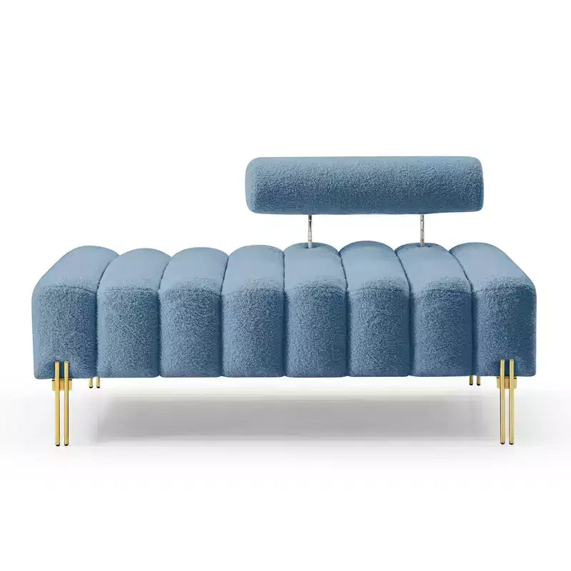 53.2 Wide Light Blue Upholstered Bench, Modern 2 Seater Sofa for Bedroom, Entryway, or Hallway, End of Bed Bench with Comfy Seating