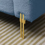 Banc rembourré bleu clair de 53,2 pouces, canapé moderne à 2 places pour chambre à coucher, entrée ou couloir, banc de bout de lit avec assise confortable