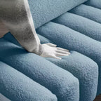 Banc rembourré bleu clair de 53,2 pouces, canapé moderne à 2 places pour chambre à coucher, entrée ou couloir, banc de bout de lit avec assise confortable