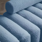 Banc rembourré bleu clair de 53,2 pouces, canapé moderne à 2 places pour chambre à coucher, entrée ou couloir, banc de bout de lit avec assise confortable