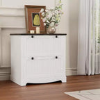 Acekool Farmhouse File Cabinet - 2-Drawer Rustic Storage with Printer Top