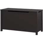 Coffre de rangement en bois pour jouets avec charnière de sécurité, Banc de rangement pour jouets pour enfants avec couvercle pour chambre, salle de jeux, salon, 80x33x42,5 cm Marron foncé