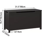 Coffre de rangement en bois pour jouets avec charnière de sécurité, Banc de rangement pour jouets pour enfants avec couvercle pour chambre, salle de jeux, salon, 80x33x42,5 cm Marron foncé
