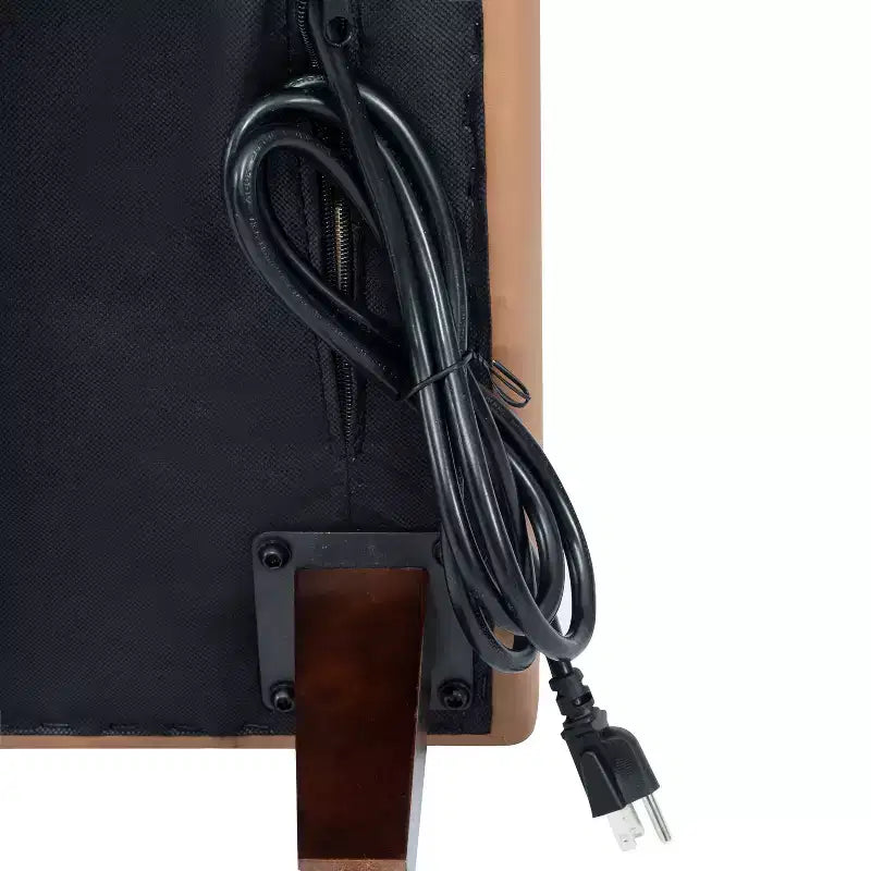 Upholstered Reception Sofa with 4 AC Outlets/2 USB/2 USB-C Ports and Wood Walnut Legs with Adjustable Floor Glides