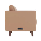 Canapé de réception rembourré avec 4 prises CA/2 ports USB/2 ports USB-C et pieds en bois de noyer avec patins réglables