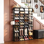 Étagère à Chaussures Mince 10 Niveaux de 157 cm de Haut avec Crochets Latéraux pour Entrée, Chambre et Placard, Peut Contenir 10 à 20 Paires